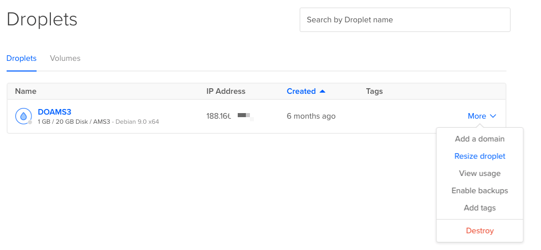 digitalocean-droplet-list